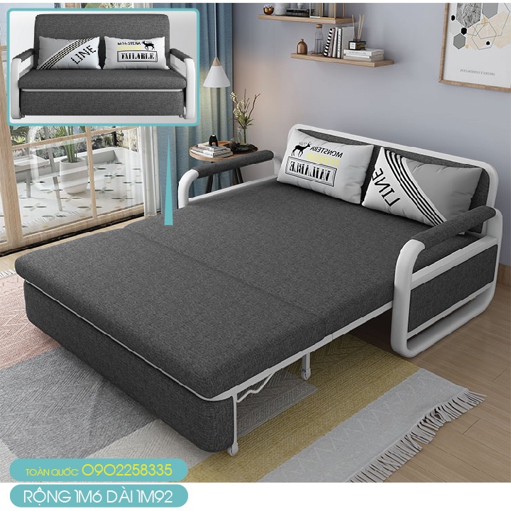 Giường Sofa Gấp Gọn Đa Năng Đời Mới, Ghế Thông Minh Kéo Ra Thành Giường Khung Thép