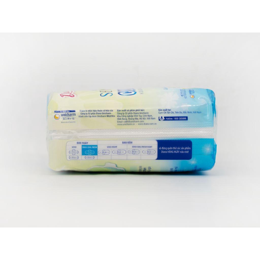 Băng vệ sinh Diana Sensi Cool Fresh mát dịu siêu mỏng có cánh - Gói 8 miếng