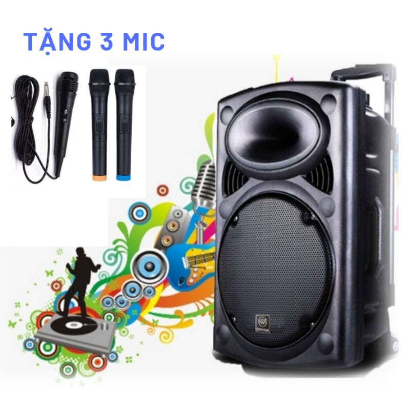 Loa kéo bluetooth bass 30(Tặng 3 Mic)