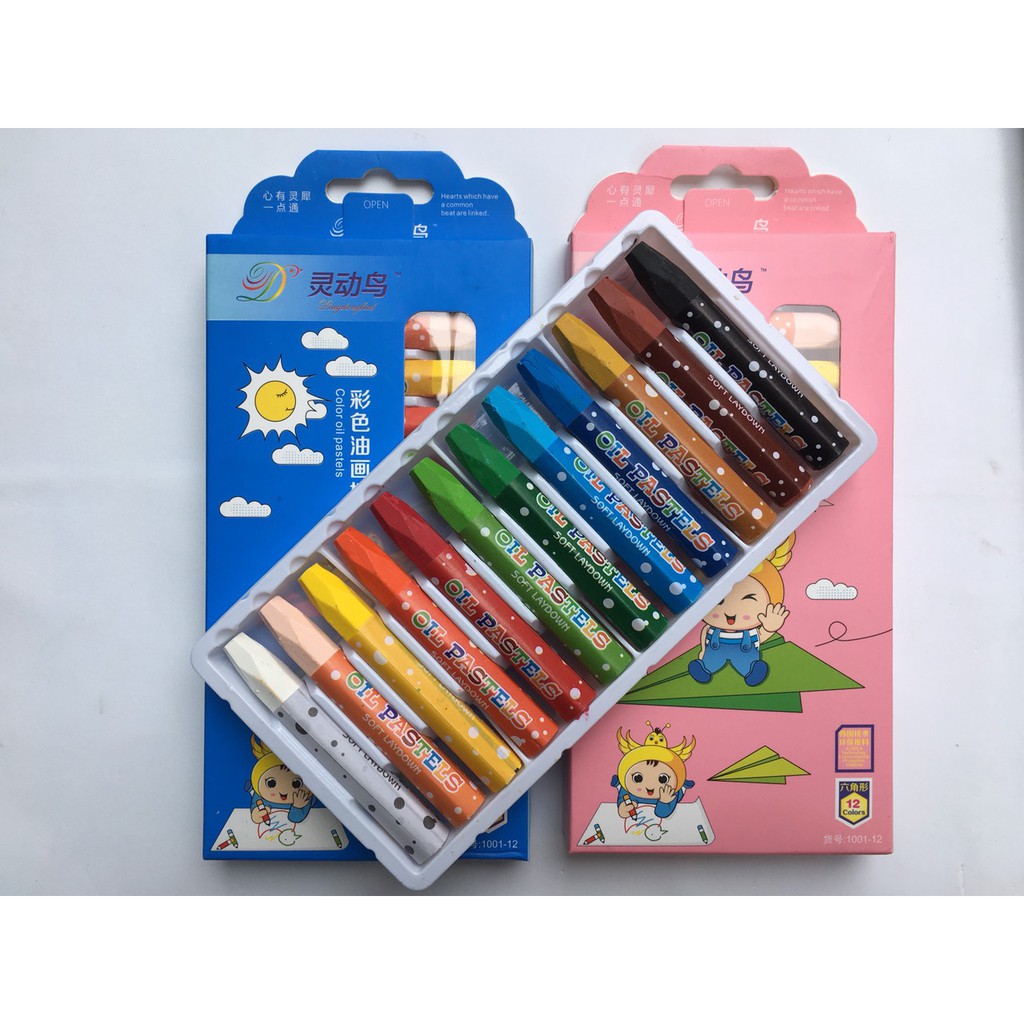 Sáp dầu hộp giấy 12 màu 1001-12