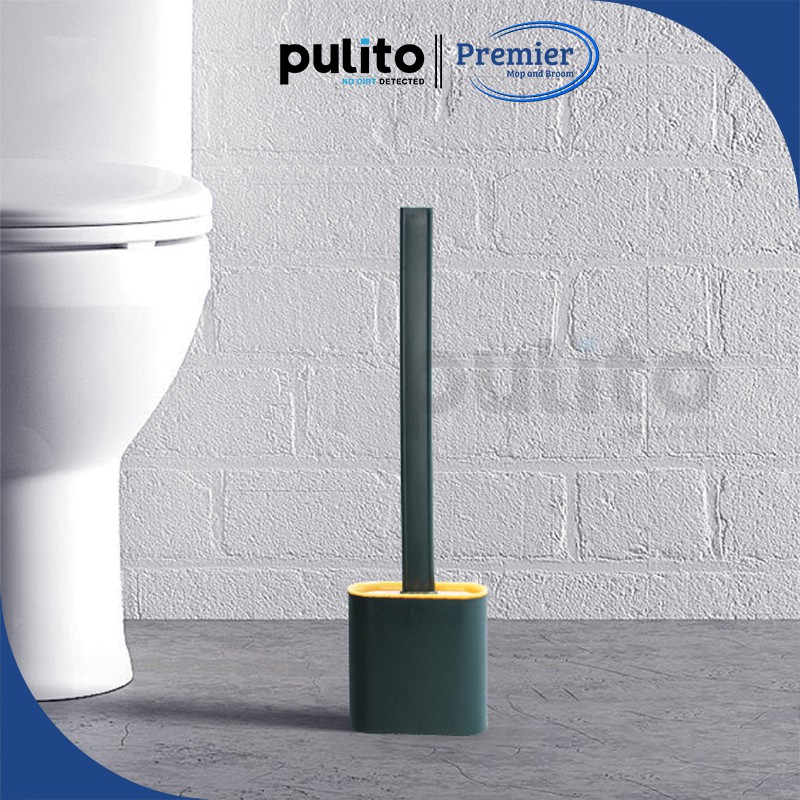 Combo cây gạt nước gạt kính 2 trong 1 siêu bền kèm cọ vệ sinh silicon Pulito, vệ sinh bồn cầu toa-lét phòng tắm