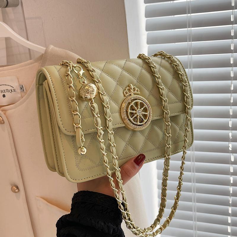 Túi Đeo Chéo Hình Vuông Nhỏ Họa Tiết Kim Cương Phong Cách Mới Mùa Hè Cho Nữ