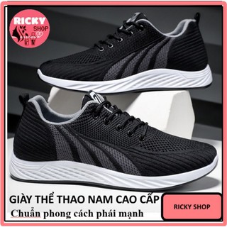 Giày Thể Thao Nam Vải Đẹp Cao Cấp Màu Đen Bền Nhẹ FULLBOX SNEAKER Nam Cổ Thấp