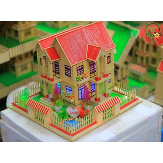 Nguyên Liệu Làm Mô Hình Tăm Tre Bộ Nguyên Liệu Nhà Tăm Tre N-2G Màu Cam