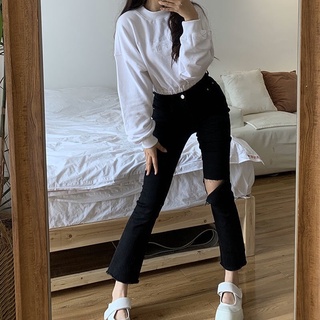 Quần ống loe 9 tấc rách đùi bumbibee siêu hothit