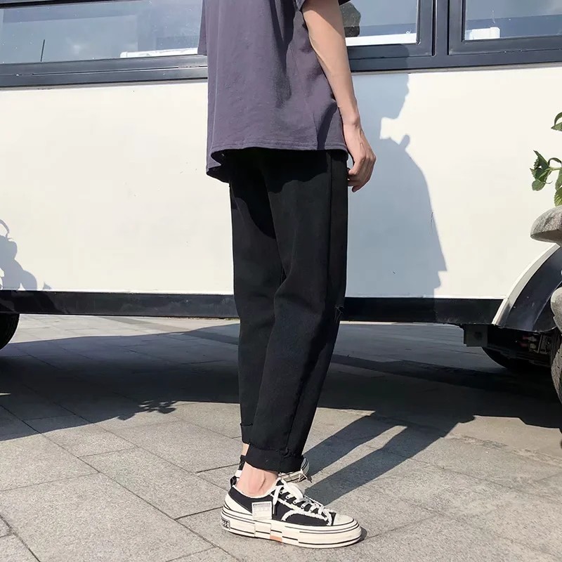 Quần Jeans Dài Rách Gối Thời Trang Dành Cho Nam