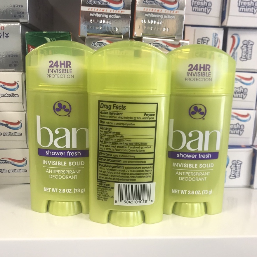 Lăn khử mùi hôi nách BAN Invisible Solid Antiperspirant Deodorant - Lăn nách Ban 73g