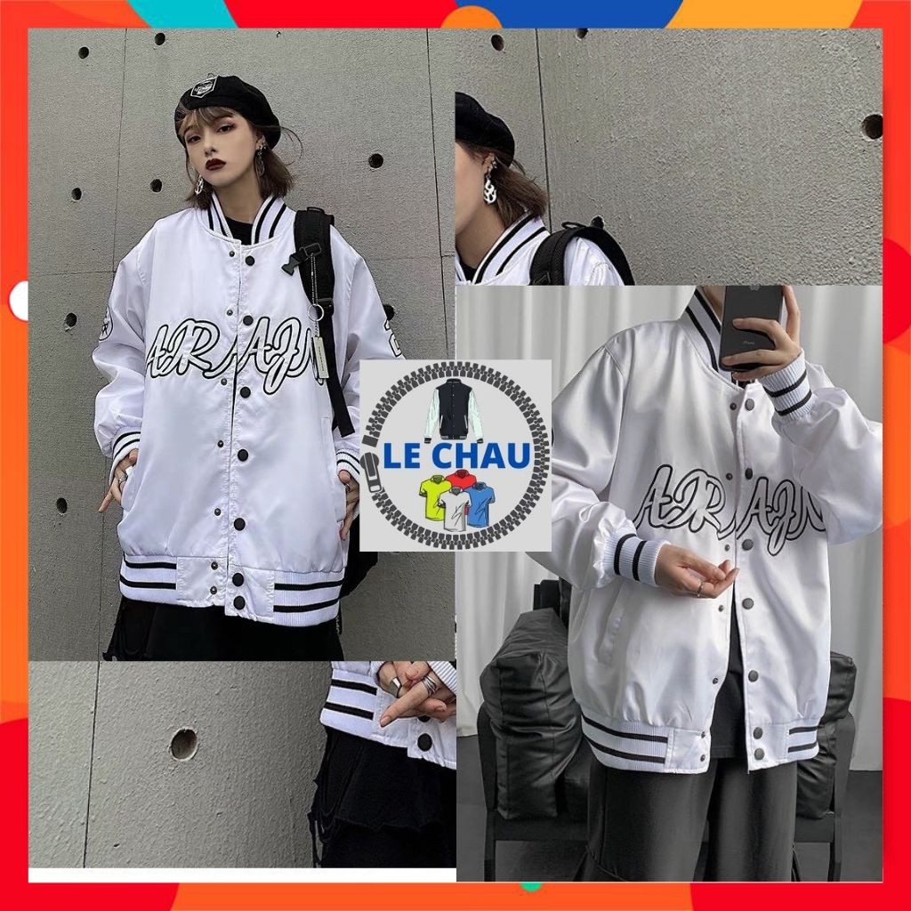 Áo khoác dù nam nữ form rộng bomber unisex AKDHH02 siêu cute phong cách bóng chày street style chất vài nylon 2 lớp