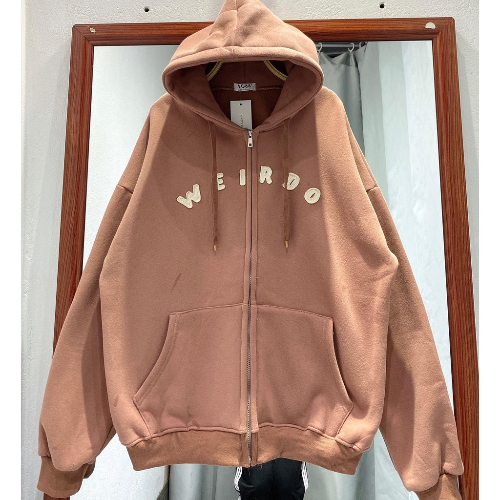 ÁO KHOÁC NỈ THÊU CHỮ WEIRD