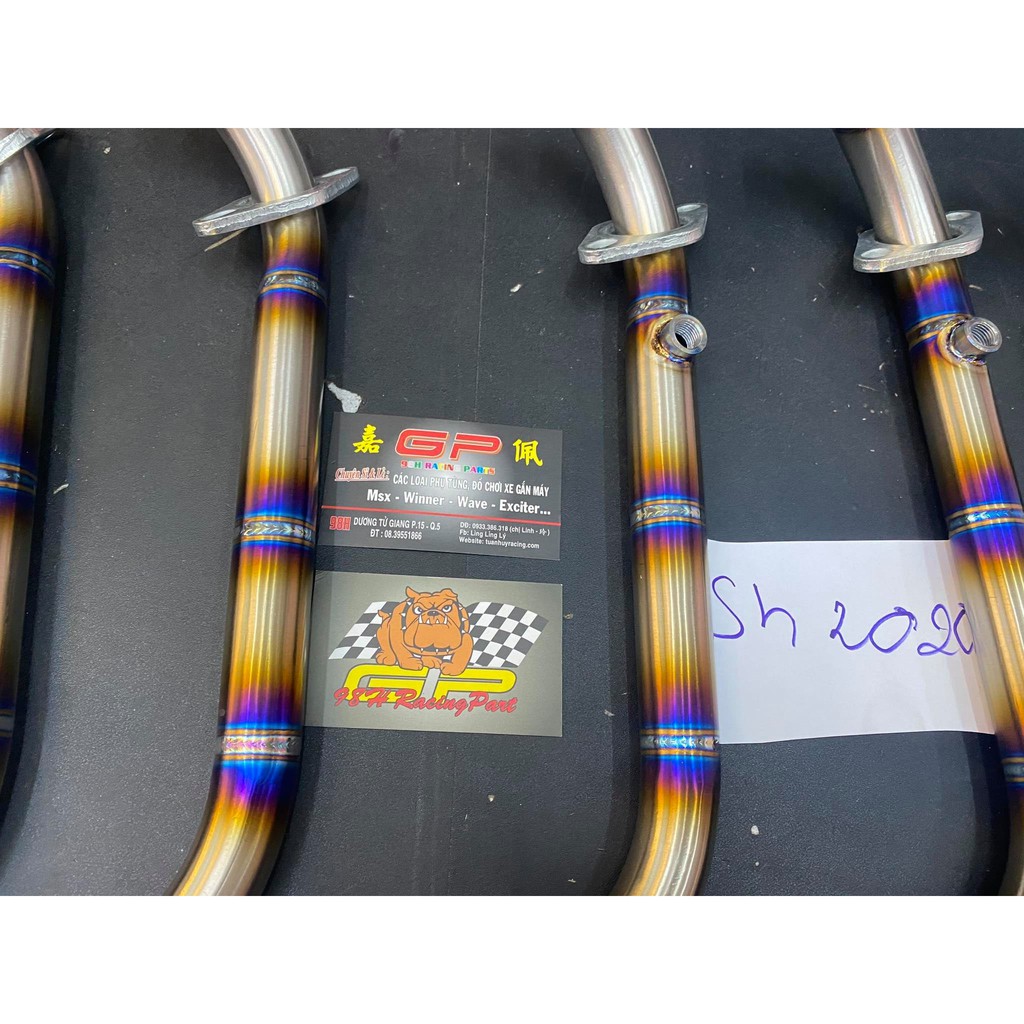 Cổ bô titan gắn trực tiếp cho bô zin SH VN150, Sh 150i 2020 , SH 2017, SH 2018 có sẵn khúc nối inox