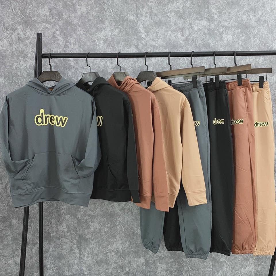 Set bộ nỉ hoodie nam nữ Drew S2 store cao cấp
