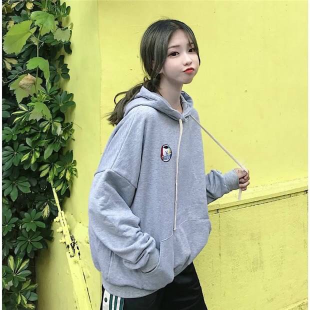 Áo hoodie unisex form rộng Xám Thêu Gấu nam nữ phong cách ullzang WIND | BigBuy360 - bigbuy360.vn