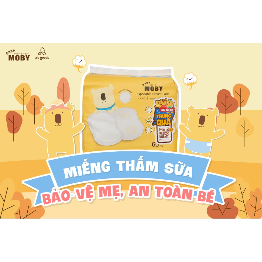 Miếng thấm sữa Moby Thái Lan (60 miếng/bịch)