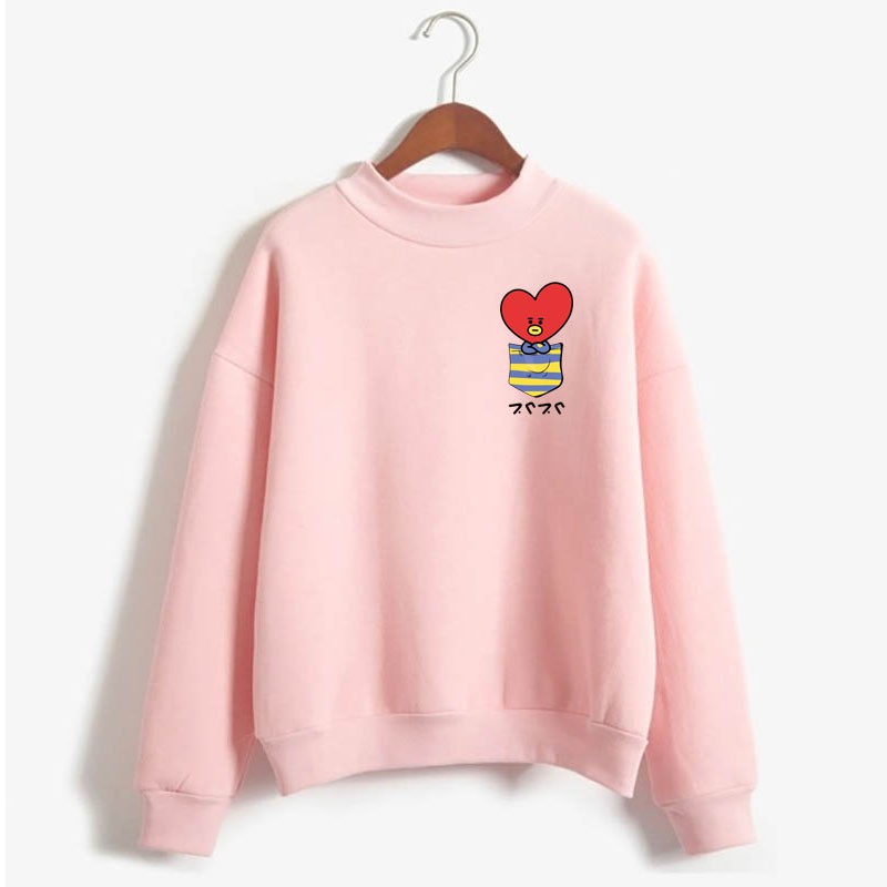 Áo Sweater Cổ Tròn Tay Dài In Hình Búp Bê Bts Màu Sắc Kẹo Ngọt Thời Trang Mùa Đông 2020