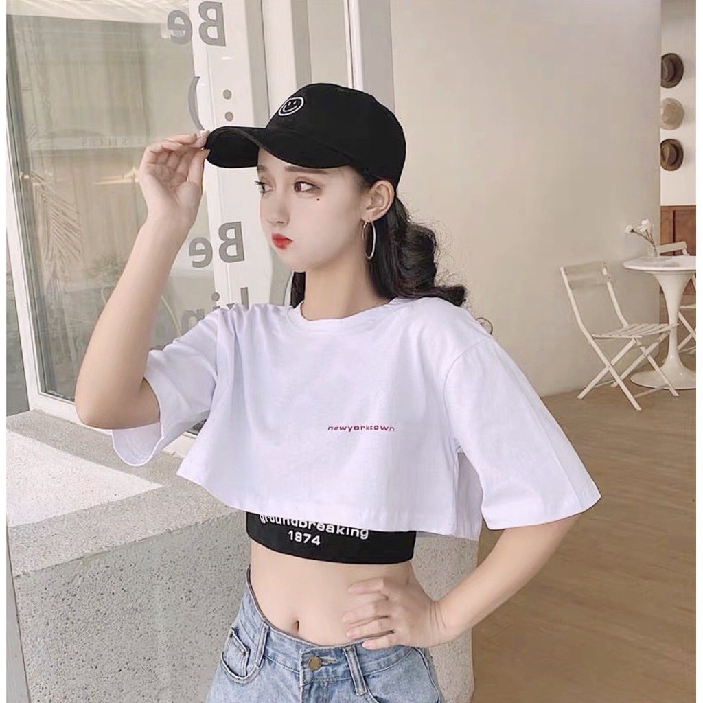 SET ÁO CROPTOP NEW YORK TOWN SIÊU HOT