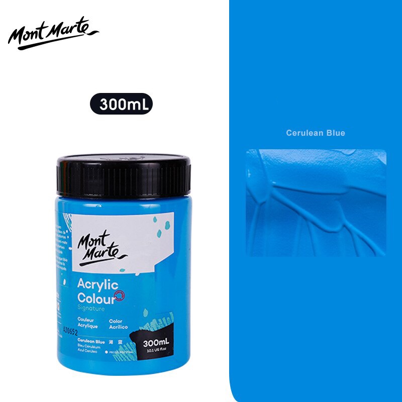 Màu Acrylic Mont Marte 300ml - Cerulean Blue - Acrylic Colour Paint Signature 300ml (10.1oz) - MSCH3017