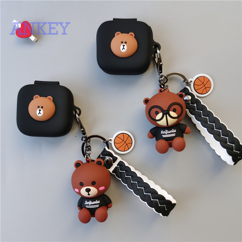 Samsung Galaxy Buds Live / Buds Pro / Buds 2 Vỏ đựng hộp nhỏ xinh kèm móc khóa hình gấu cho