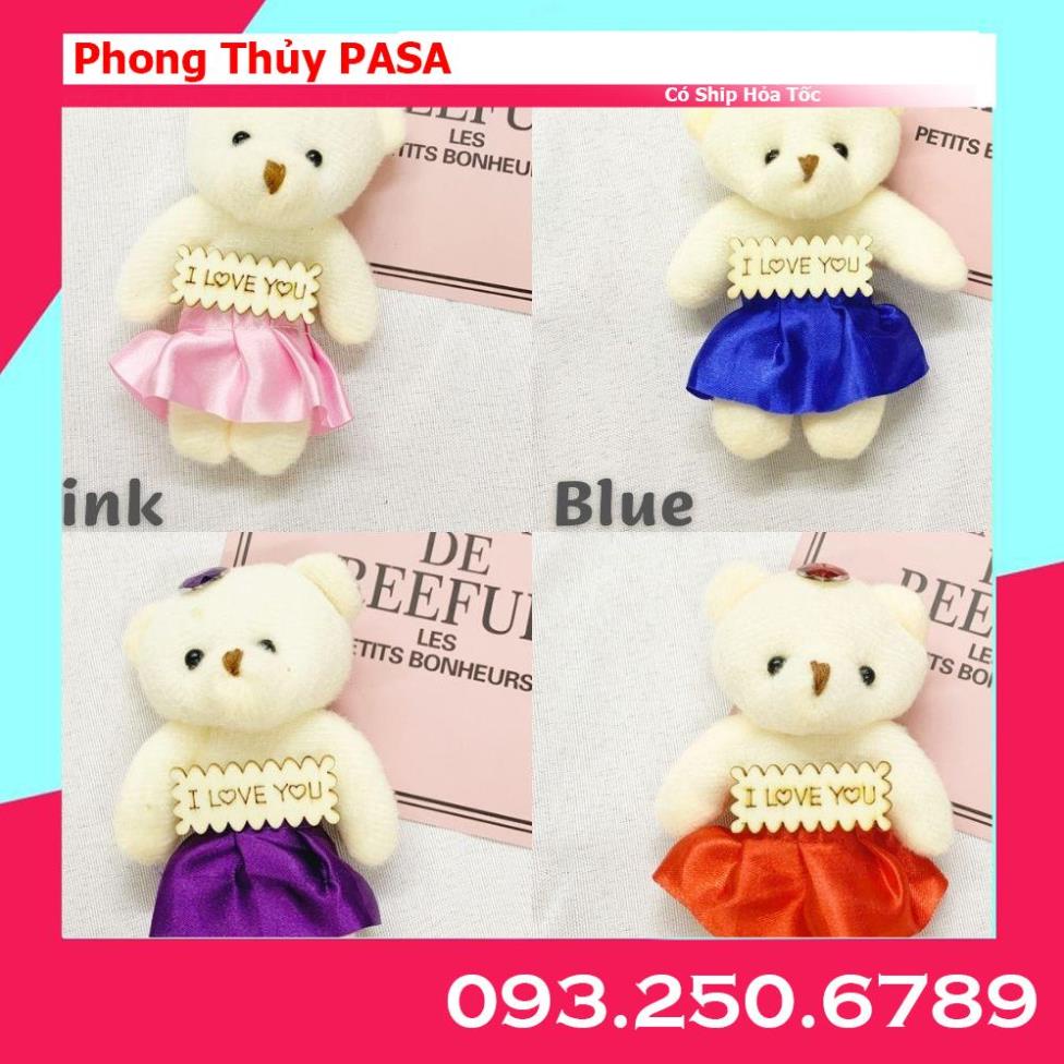 Combo 10 con gấu nữ mặc váy xinh xắn đủ màu 11 cm [ảnh thật]