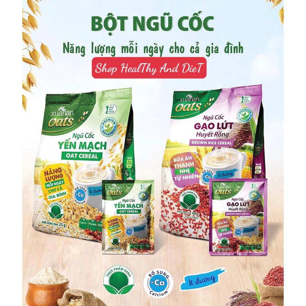 ComBo NC Yến Mạch 400gr + NC Ngũ Cốc Gạo Lứt 400gr -  Tặng 1 Gói Y.Mạch