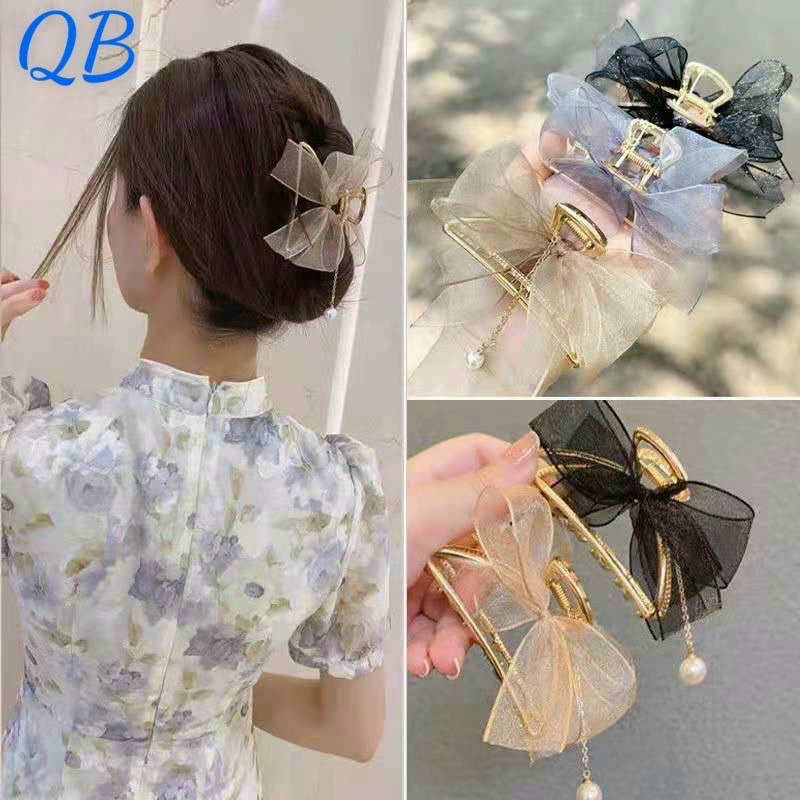 (Bán Buôn Sỉ) Kẹp Tóc Nơ Đính Hạt Phong Cách Hàn Quốc Cho Nữ T2