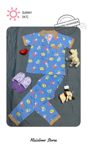 ⛔️[SALE SIÊU HOT] ⛔️ Bộ ngủ pijama chất vải lụa satin cao cấp ( tay cộc, quần dài ).