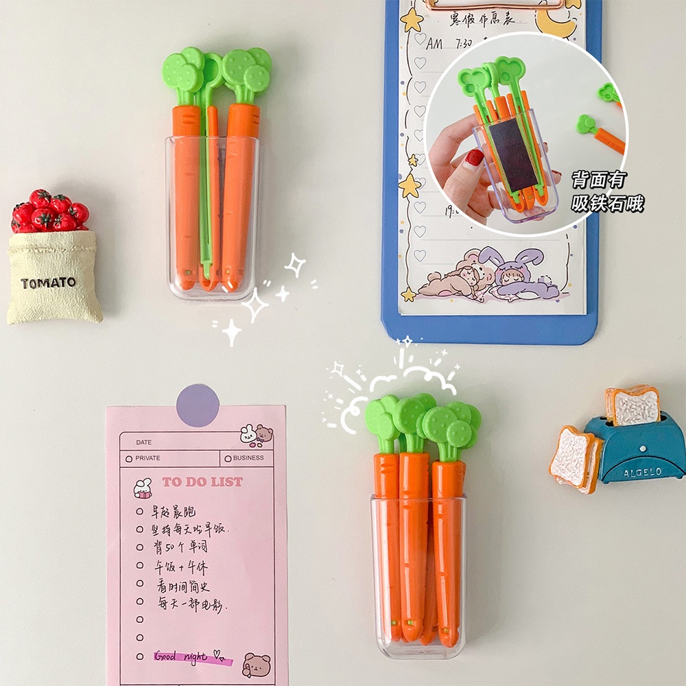 Set 5 Kẹp Niêm Phong Túi Thức Ăn Hình Cà Rốt Dễ Thương