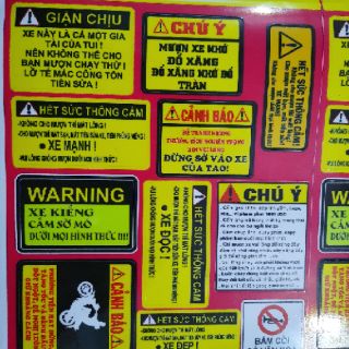 Tem dán biển cảnh báo