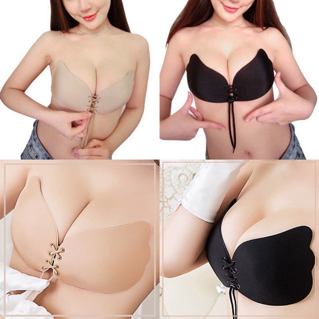 Áo Lót Dán Ngực Hình Cách Tiên Dây Rút Tạo Khe Nâng Ngực