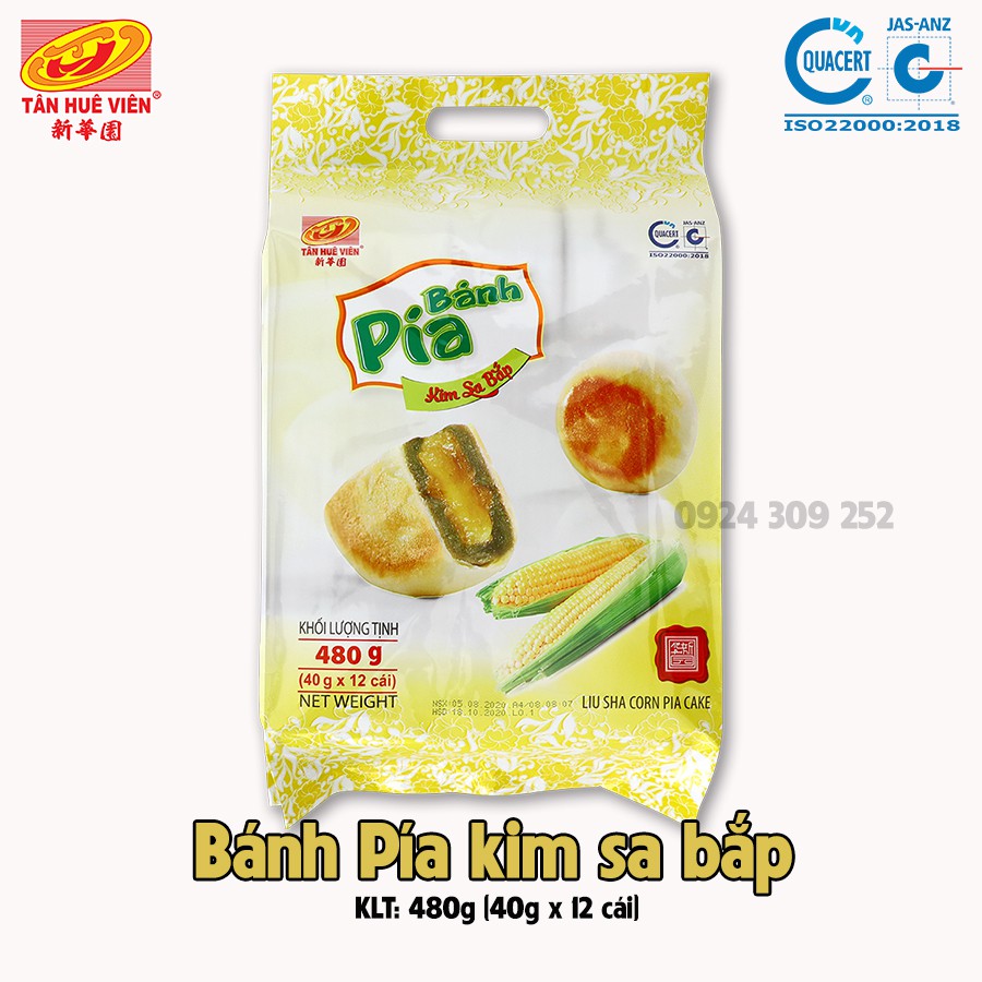 Bánh Pía Kim sa Bắp Tân Huê Viên túi 12 bánh mini