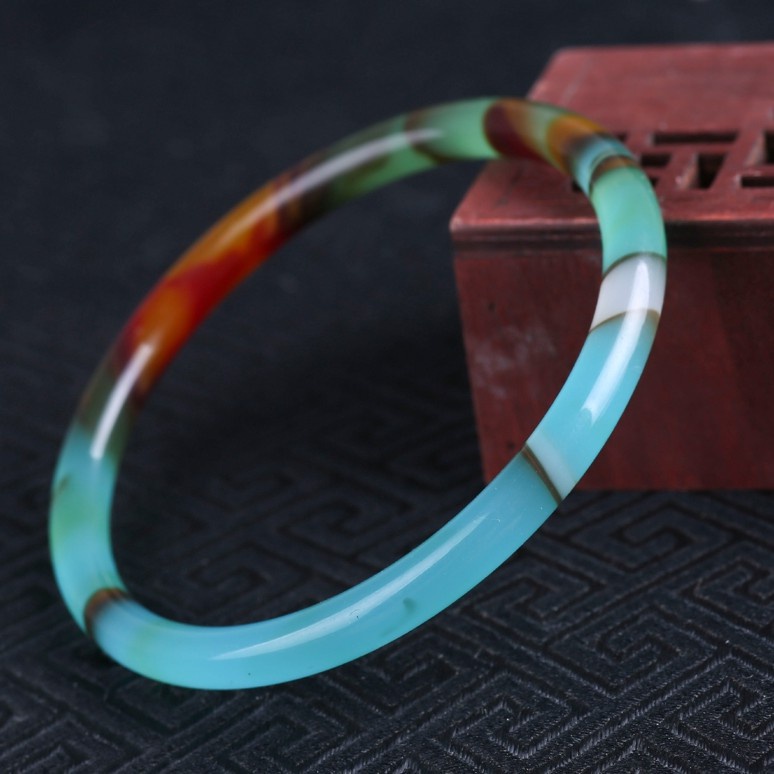 Vòng Tay Ngọc Bích Lụa Ngọc Bích Tròn Nhiều Màu Sắc Ngọc Bích Phong Cách Retro