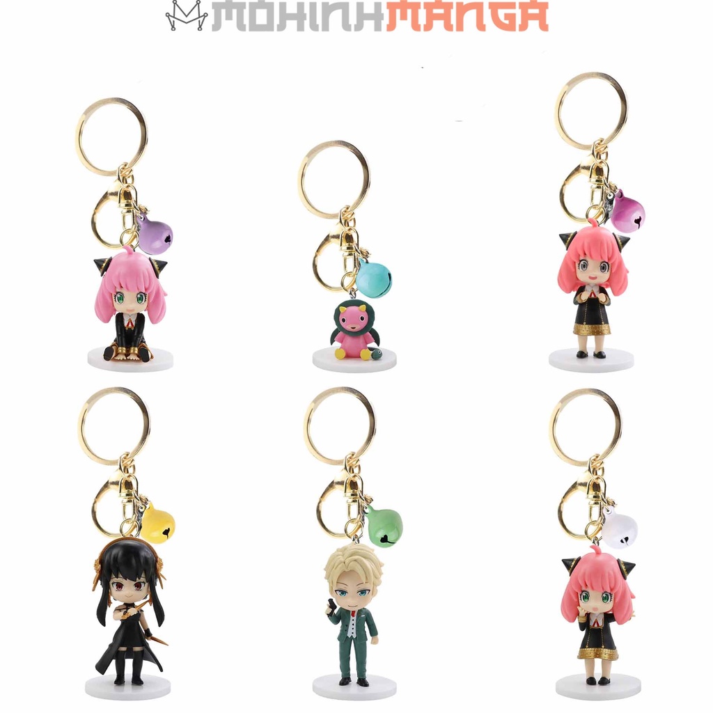 Móc khóa mô hình nhân vật Spy X Family Gia đình điệp viên Chibi Loid Forger Yor Forger Anya Forger cao 10cm
