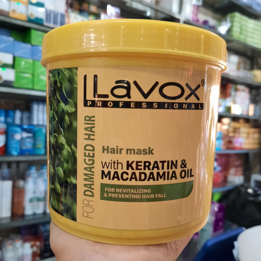 Kem hấp hồi sinh Lavox Keratin &amp; Macadamia Oil ngừa rụng tóc 1000ml