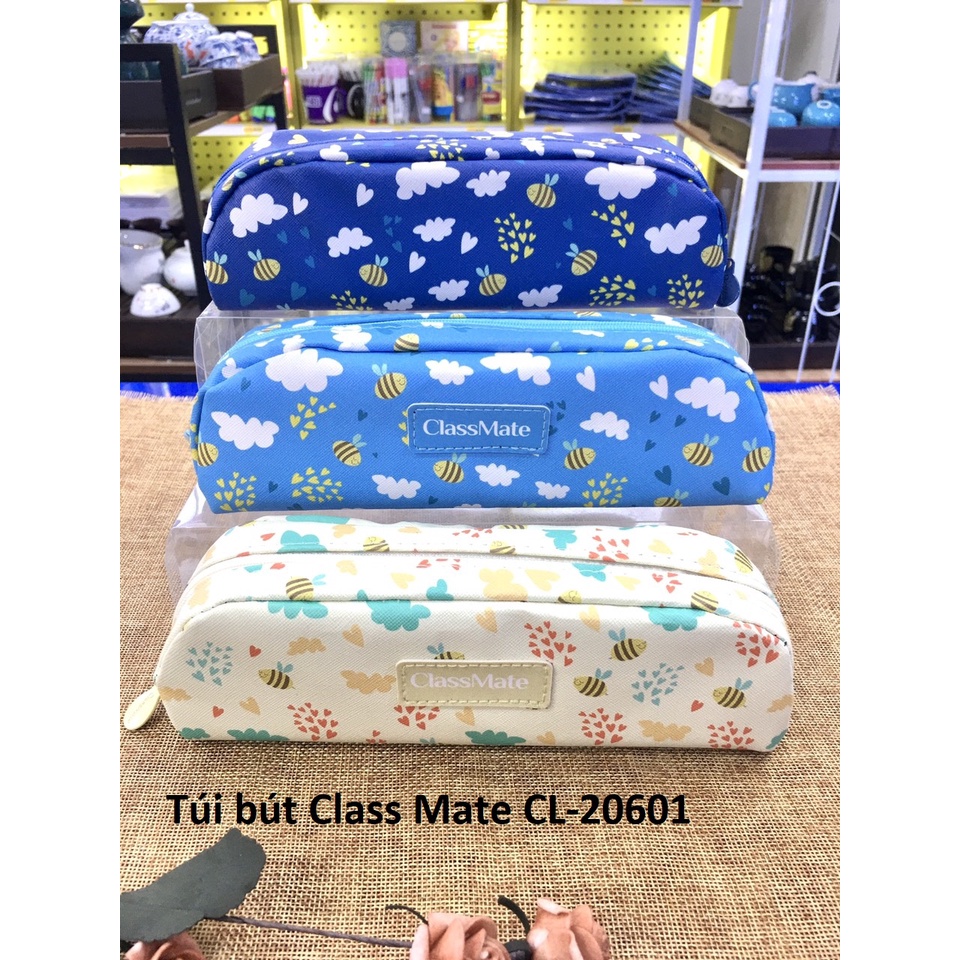 Túi đựng bút Classmate - vải canvas/nhựa nguyên sinh trong suốt - thân thiện môi trường - vpp Diệp Lạc (sỉ/lẻ)