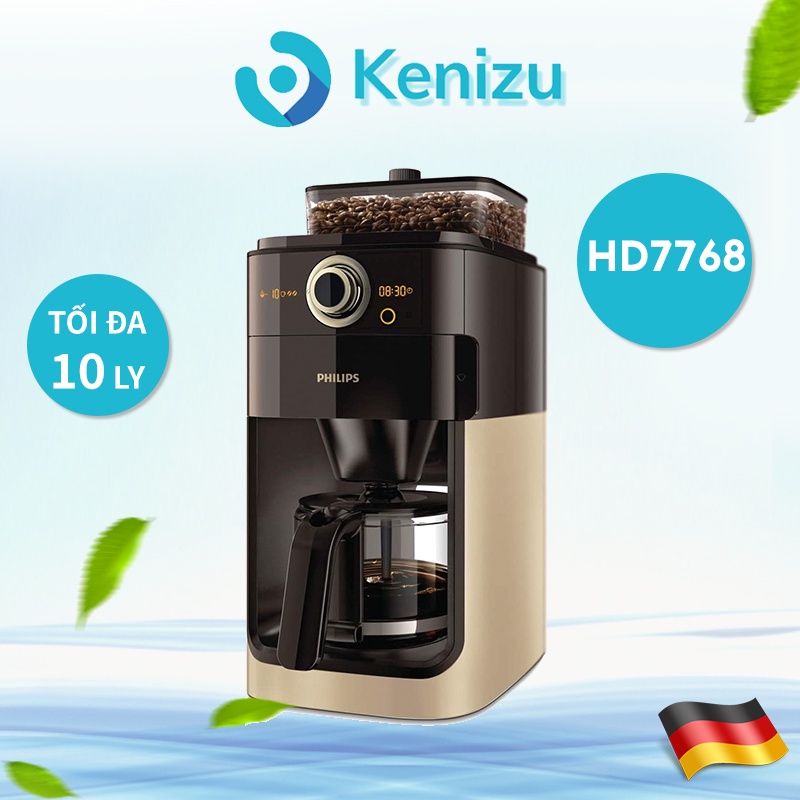 Máy Pha Cà Phê Philips HD7768/90 - Tự Động Xay và Pha, Dung Tích 1200ml, Nhập Khẩu Đức