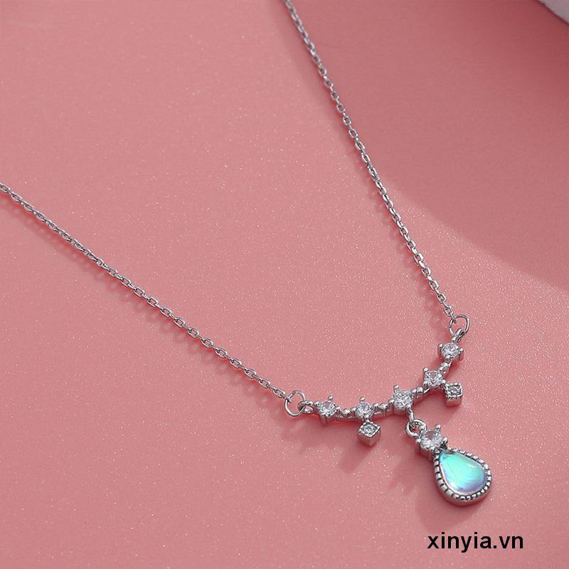 Vòng cổ Mặt Đá Mặt Trăng Hình Giọt Nước Thời Trang Sang Trọng Cho Nữ