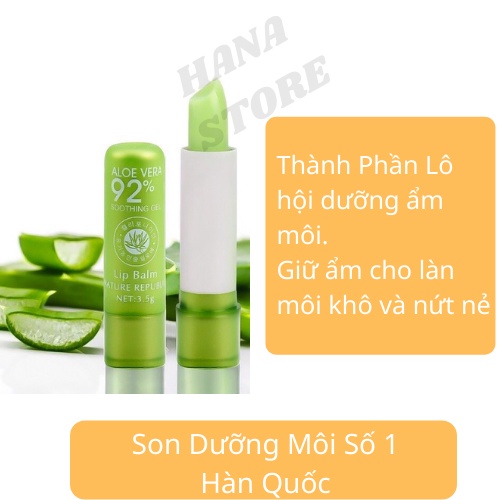 Son Dưỡng Môi Chống Nẻ Nha Đam Lô Hội 92% Aloe Mỹ Phẩm Hana Chăm Sóc Da Môi Thương Hiệu Hàn Quốc