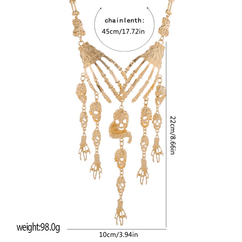 Vòng cổ Mặt Đầu Lâu Phối Tua Rua Thời Trang