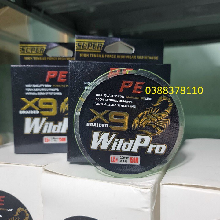 Dây Dù PE Bọ Cạp X9 Wild Pro 150m, Dây Câu Cá 150m X9 Màu Xanh - DD 4