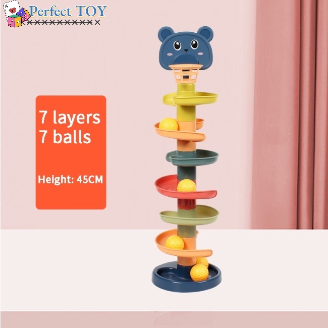 PS Fun Children's Toys Ice Skating Tower Shoot Jenga Turn Music Baby Puzzle Ball Toy Child Education 1-3 Years Old