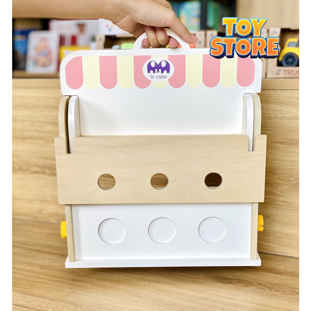 Bộ đồ chơi quầy bán kem gỗ gấp gọn cho bé toystore FUDAER