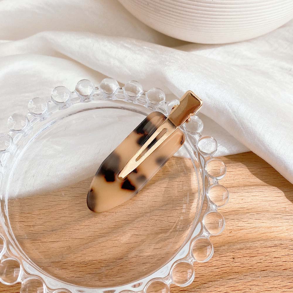 Kẹp Tóc Mái Không Cong Không Để Lại Dấu Vết Họa Tiết Da Báo Nhiều Màu Sắc Phong Cách Hàn Quốc Cho Nữ