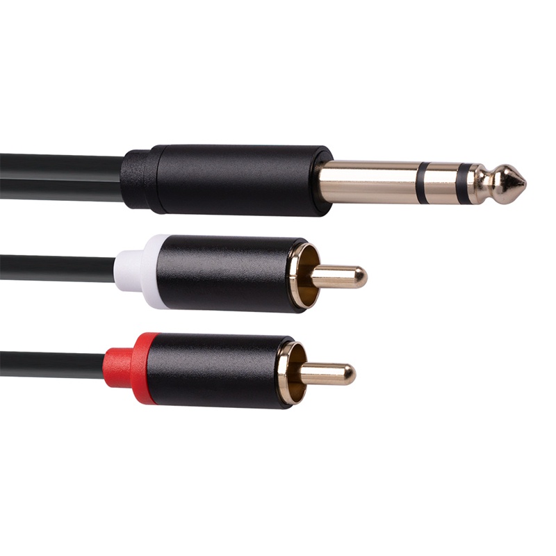 Cáp ChuyểN ĐổI Âm Thanh RCA 6.35 mm Sang 2RCA, Chia 6.35mm Sang 2 RCA