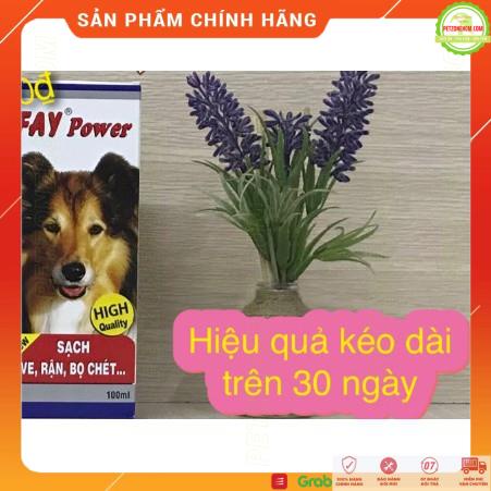 Diệt ve chó mèo  FREESHIP  FAY POWER 100ml Chai xịt trị ve | rận cho chó mèo | PetZoneHCM