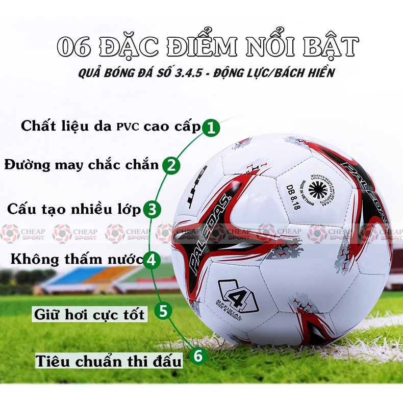 Quả Bóng Đá Động Lực Số 3 4 5 Chính Hãng Trái Banh Da Giá Rẻ Đủ Size Trẻ Em Người Lớn Thi Đấu Sân Cỏ Nhân Tạo &amp; Tự Nhiên