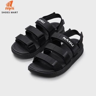 Sandal Nanu 11 NN11 All Black 3 quai đế màuPhylon 3 lớp quai sau tháo rời