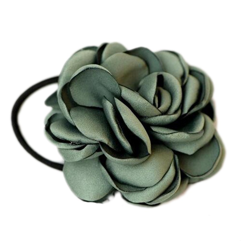 Dây Buộc Tóc Cao Su Đính Hoa Trà Nhân Tạo