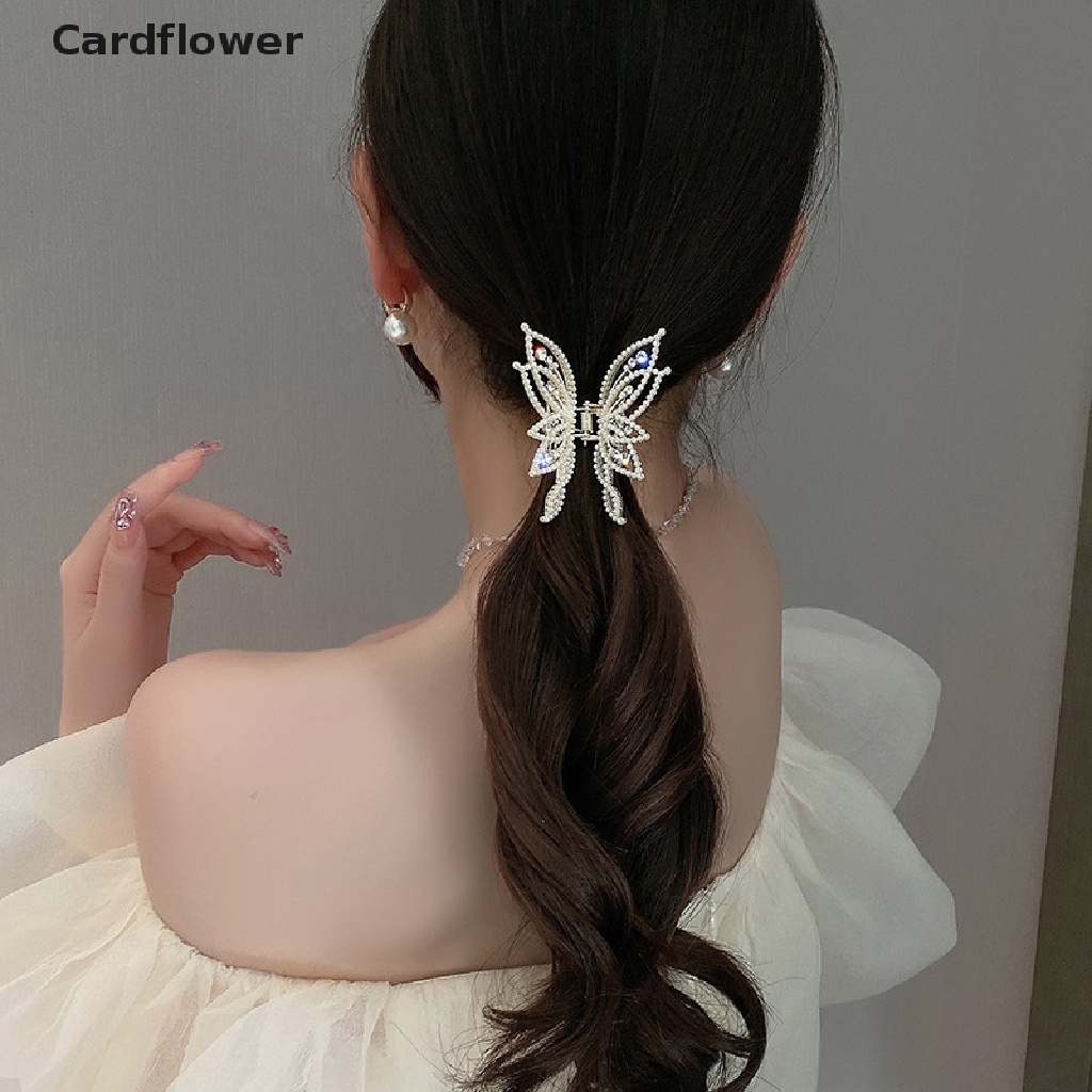 &lt; Cardflower &gt; Kẹp Tóc Hình Bướm Đính Ngọc Trai Giả Thời Trang Hàn Quốc Cho Nữ Đang Giảm Giá