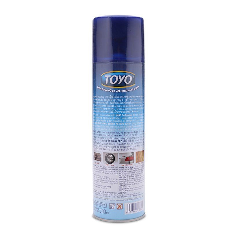 XỊT BÓNG DA NHỰA NỘI THẤT Ô TÔ TOYO 500ML-THAILAN