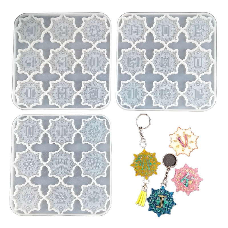 Set 3 Khuôn Làm Móc Khóa / Điện Thoại Hình 26 Chữ Cái