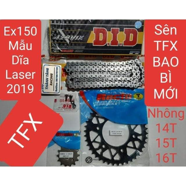 NHÔNG SÊN DĨA EXCITER 150 Sên TFX mẫu dĩa 2019 sên phốt TFX MẪU BAO BÌ MỚI Có Khóa Sên